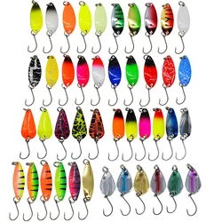 43pcs/lot Jig Metal Spinner Spoon Trout Fishing Lure Kit 2.5g/2.6g/3g/3.2g/3.5g/5g VIB Hard Bait Sequins For Carp Fishing Tackle