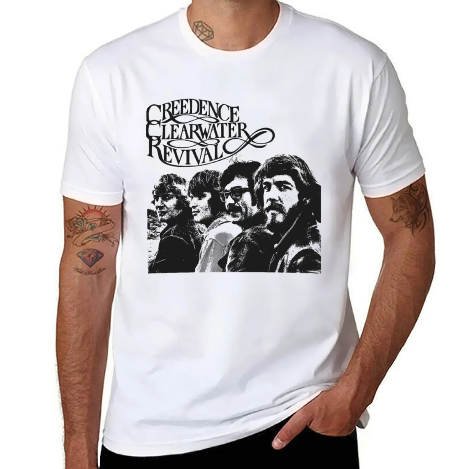 

shirts pack men slim for fit t man t casual creedence T-Shirt man shirt t cotton shirts for revival clearwater 1970