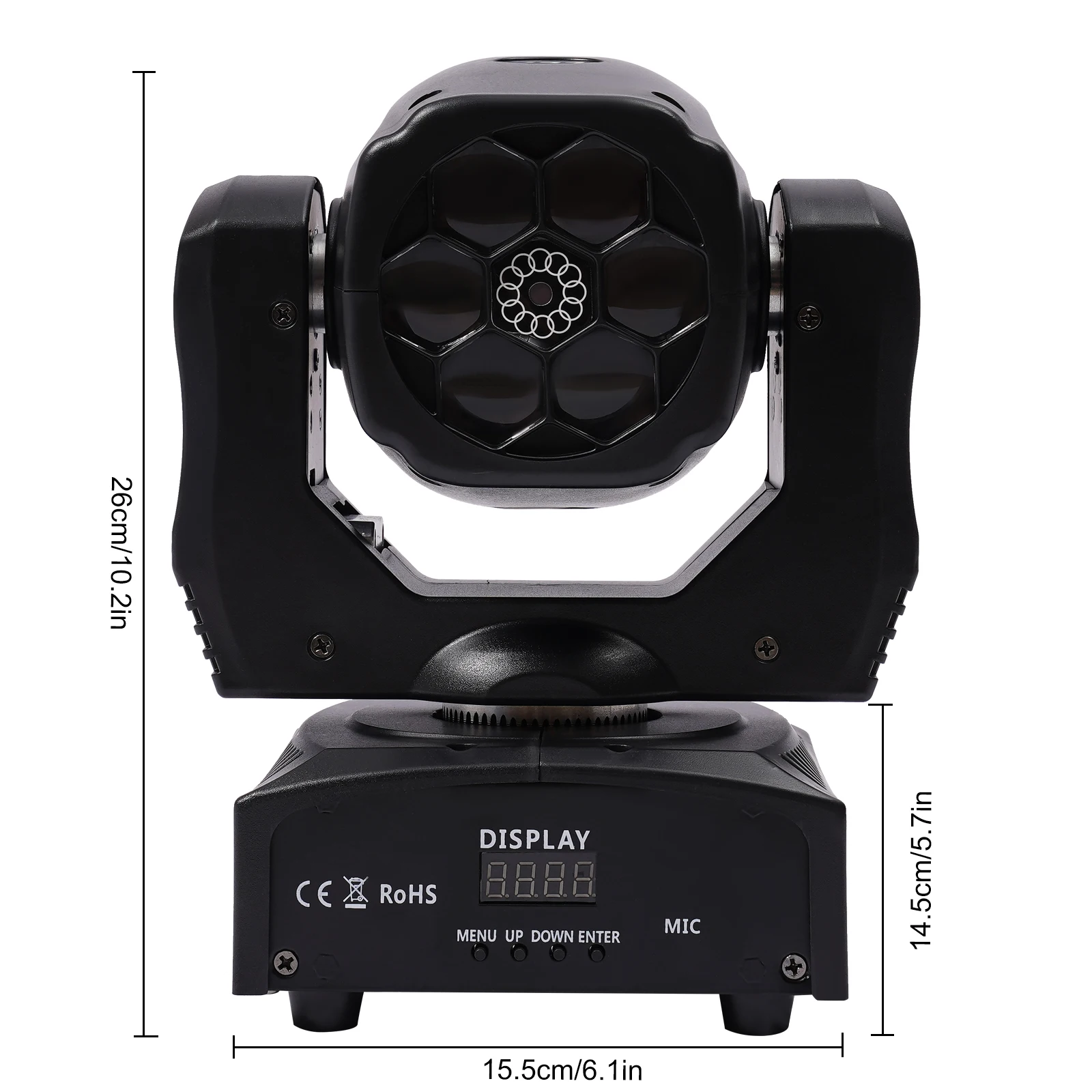 

DJ Bee Eye Light 13CH DMX512, 540° Rotating Moving Head Wash Light Strobe with Green Effect for Party Wedding