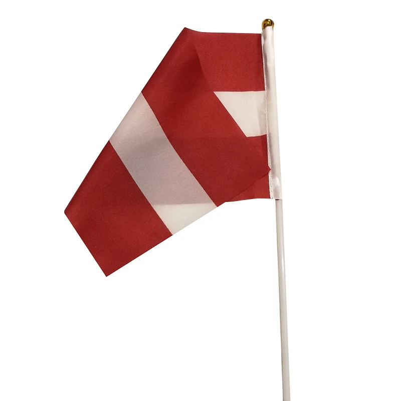 xvggdg   100pcs  Latvia Hand Waving Flag 14*21cm  Latvia Small National Flags with Plastic Flagpoles