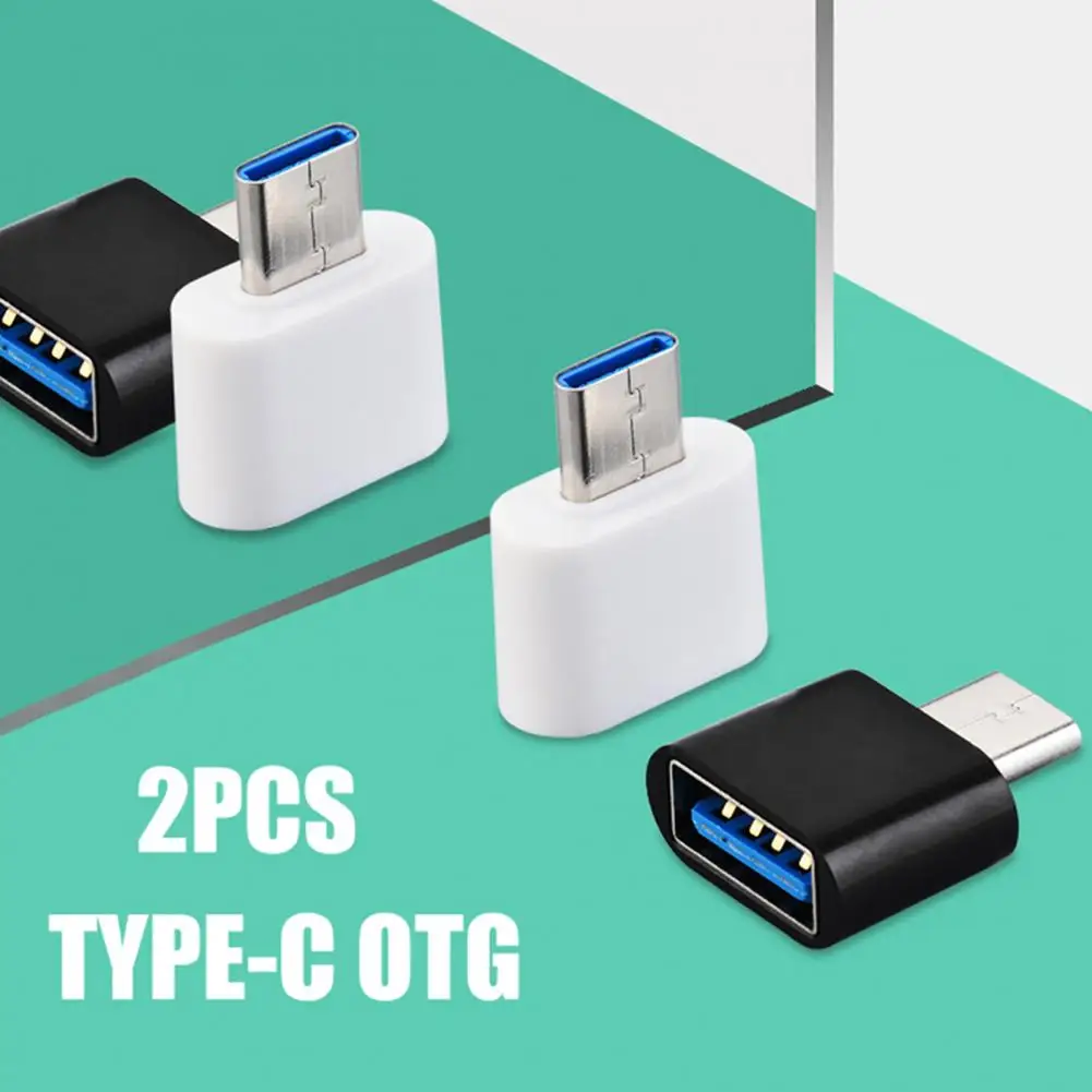 2 Stuks Otg Converter Praktische Usb Otg Kaartlezer Data Transfer Converter Usb Adapter TYPE-C Connector Voor Tablet