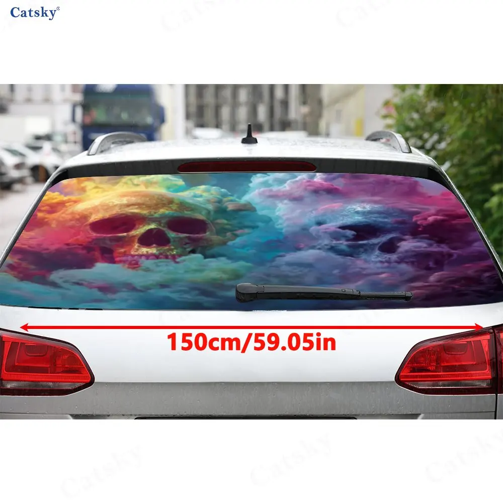 Iridescent Bone Cloud PVC material self-adhesive waterproof car rear window sticker, easy to paste without falling off, waterpro