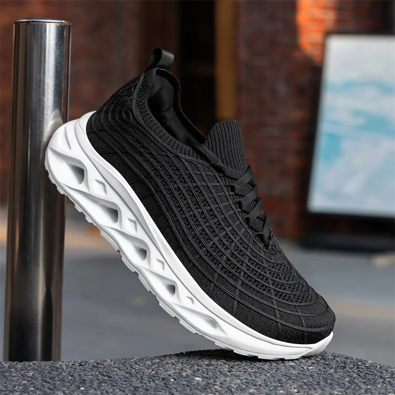 Men's Plus Size Wide Toe Box Casual Sneaker Cushion Running Shoes Lightweight Breathable Knit Walking Shoes for Work & Gym Sport - view 5