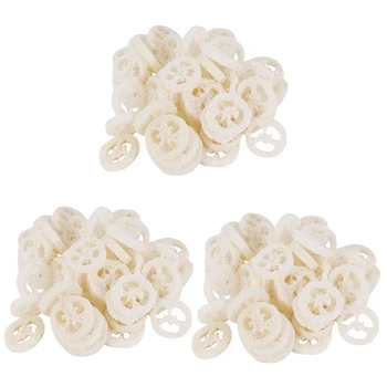 4-6Cm genişliğinde 150 adet doğal lif kabağı dilim DIY özelleştirmek sabun araçları, temizleyici, sünger temizleyici, yüz sabun tutucu