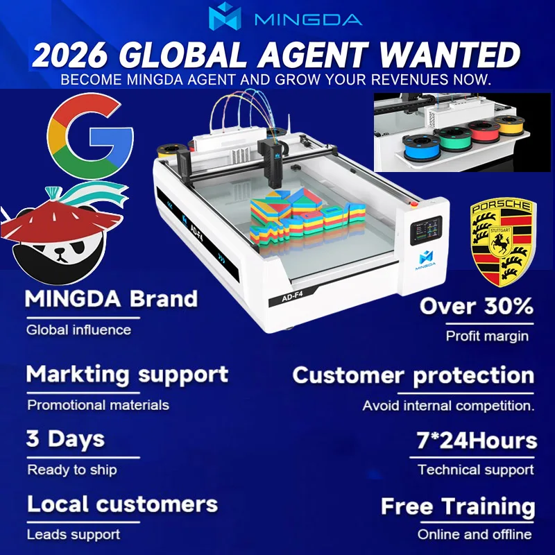 2026 Mingda AD-F4 High-speed 4 Colour 3d Sign Printer 3d Printer for Letter Sinage