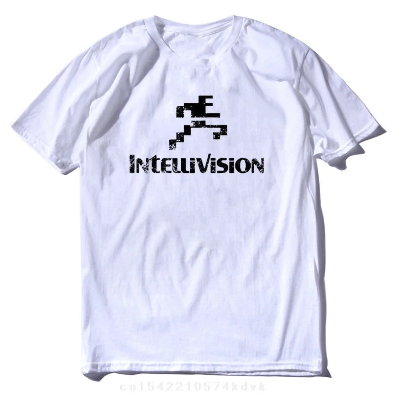 Футболка Intellivision с логотипом, серая меланжевая, с эффектом потертости, для взрослых, стандартного кроя, с графическим принтом.