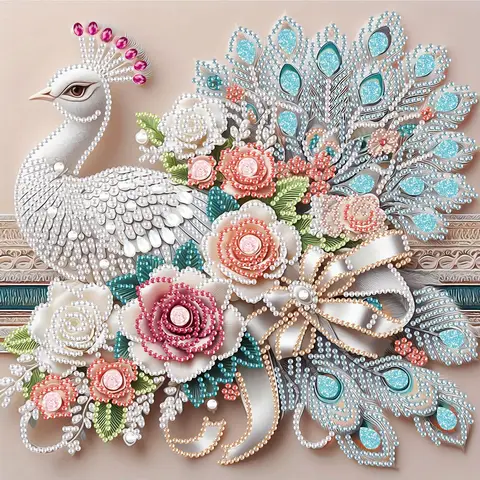5D Special Shape Diamond Art Kits for Beginners, Diamond Painting Kits for Adults Peacock, Crystal Rhinestones Diamond Painting