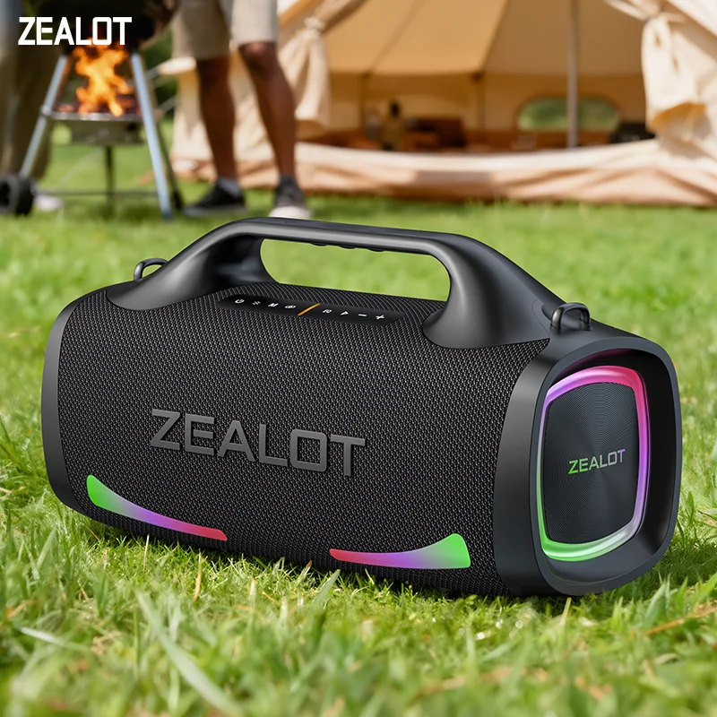 Zealot-S79 Portable Bluetooth Speaker High Power 100W RGB Colorful Light Speakers 3D Stereo Surround TWS Boom Box