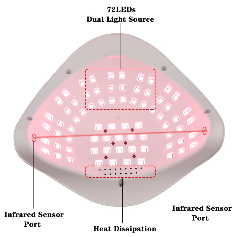 X17MAX UV LED مصباح للأظافر 72 المصابيح مسمار تجفيف مصباح سريع الجفاف جيل للأظافر مصباح البولندية مع شاشة LCD مصباح الاستشعار التلقائي للتقليم