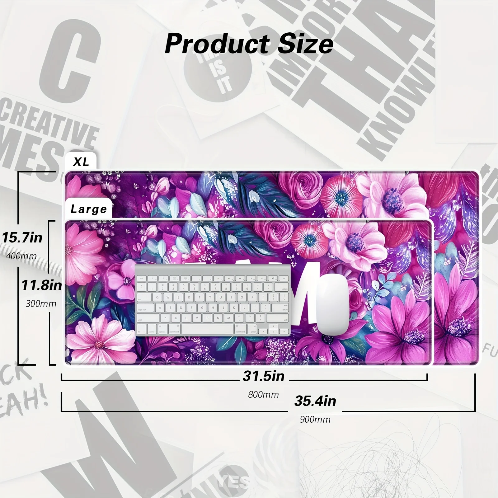 Colorful flower Game mouse pad Non-slip rubber desk mat Game Player Office gift Game player desktop