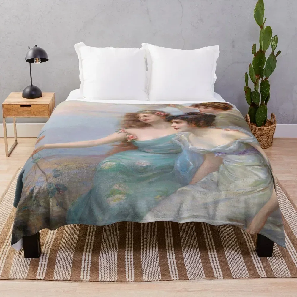 

The Three Graces Throw Blanket Bed covers Summer Beddings Bed linens Personalized Gift Blankets