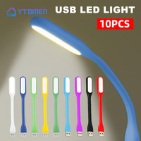 10pcs USB Night Light LED Reading Lamp Mini Book Light Portable Camping Table Lamps For Power Bank PC Notebook Laptop Computer