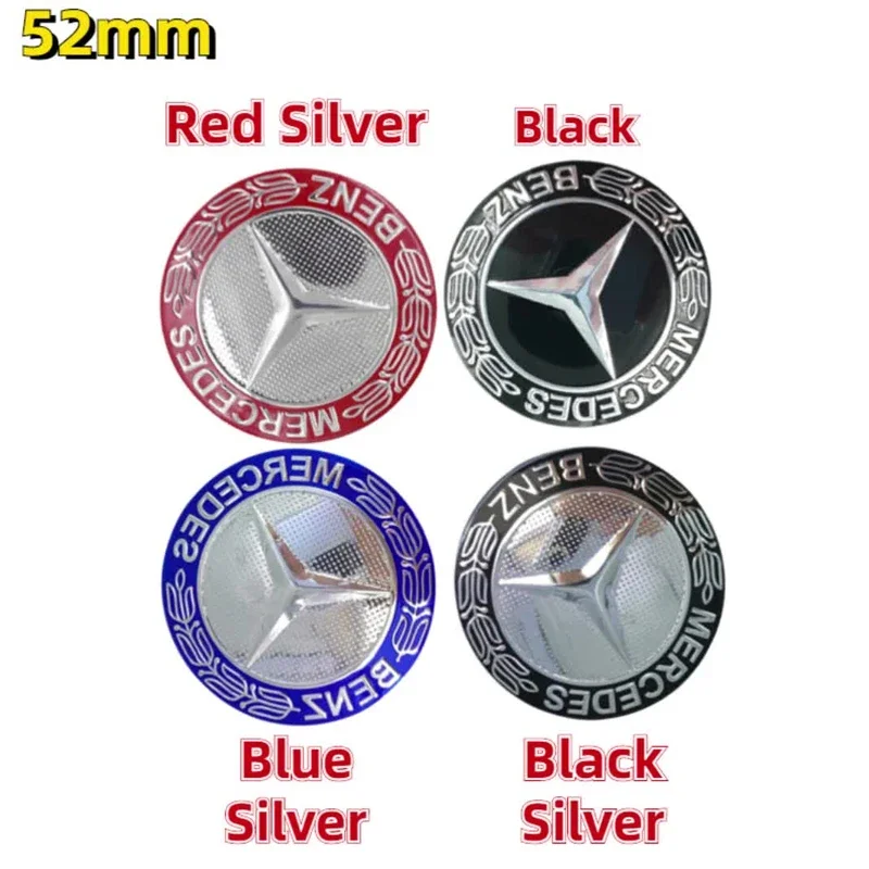 52mm Car Steering Wheel Center Logo Sticker Alloy Emblem for Mercedes Benz W204 W205 W212 W211 W213 W210 W220 W202 W176 W246 GLA