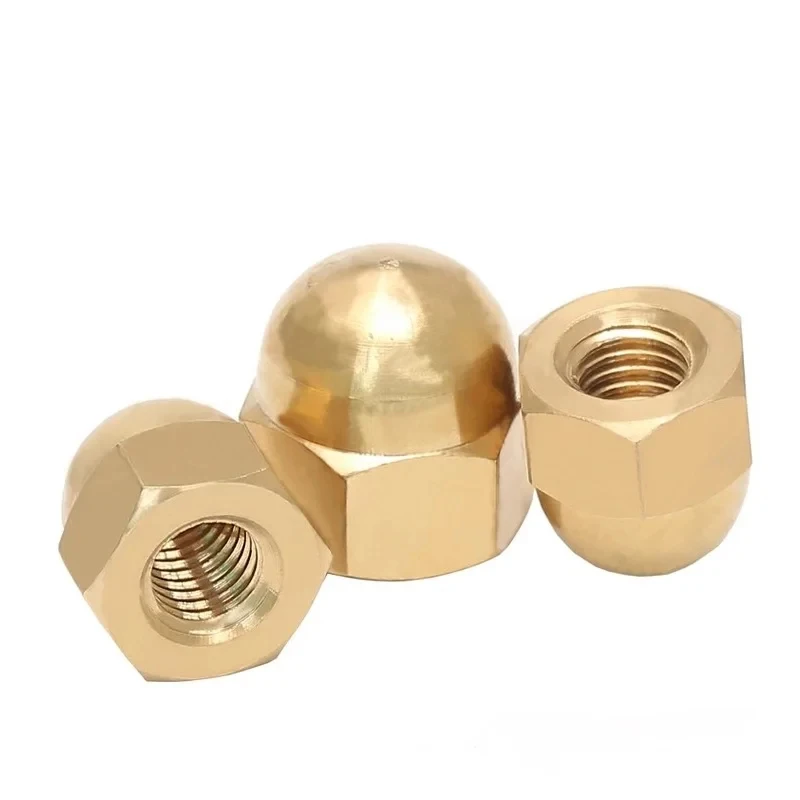 1-50PCS Pure Copper DIN1587 Hex Cap Nut M3 M4 M5 M6 M8 M10 M12 M16 M20 M24 Dome Acorn Nut for Decorative Hardware