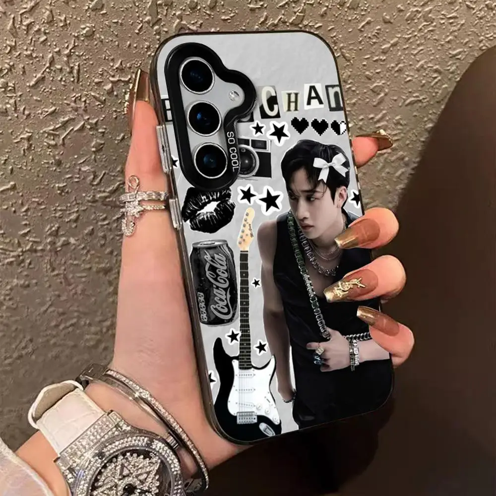 حافظة هاتف IMD حافظة ملونة فضية لهاتف سامسونج جالاكسي S25 S24 S23 S22 S21S20 Plus مغني كوري فائق B-bang-chanS