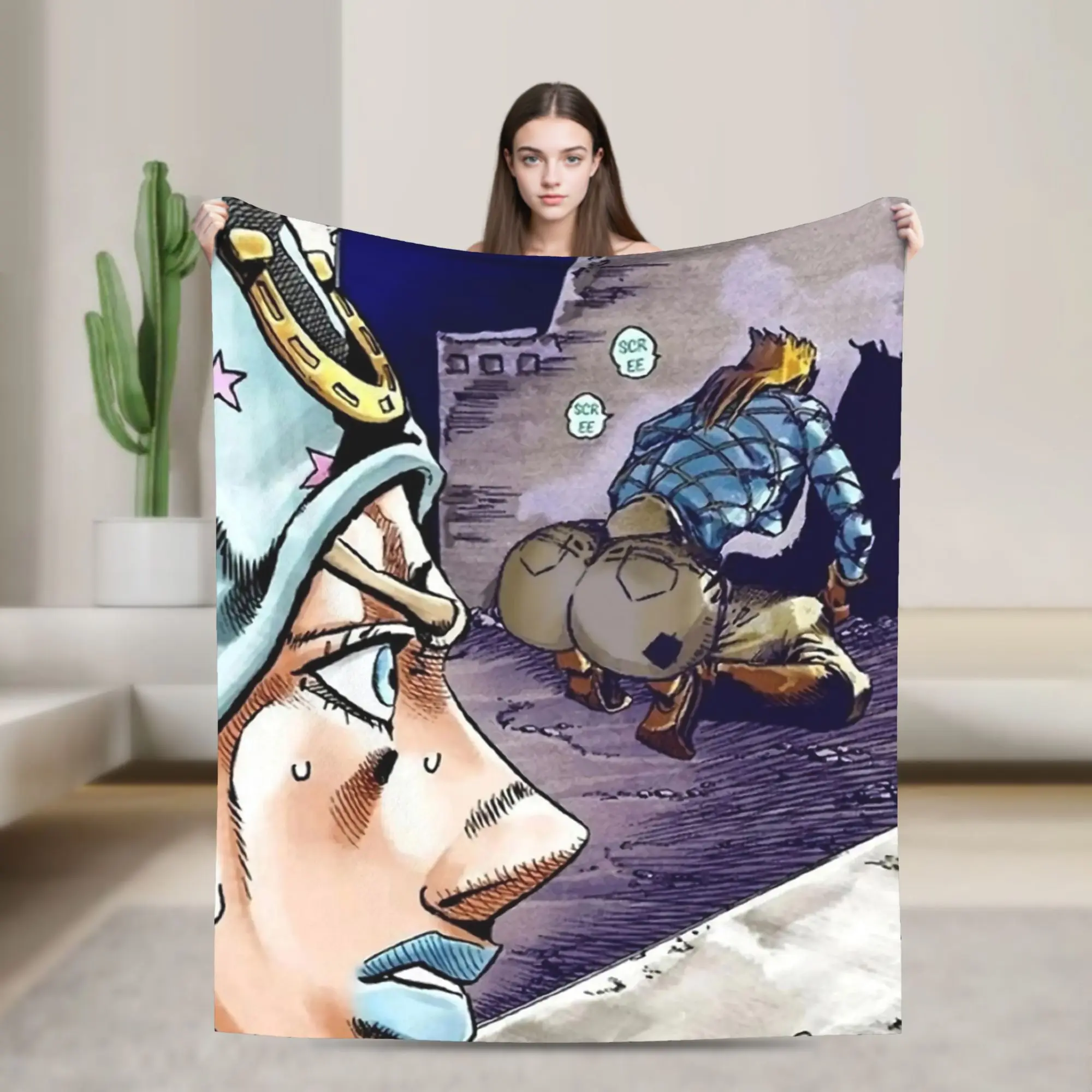 Witnessing Diego Johnny Joestar Steel Ball Run Blankets Velvet Spring/Autumn Super Soft Throw Blankets for Sofa Car Quilt