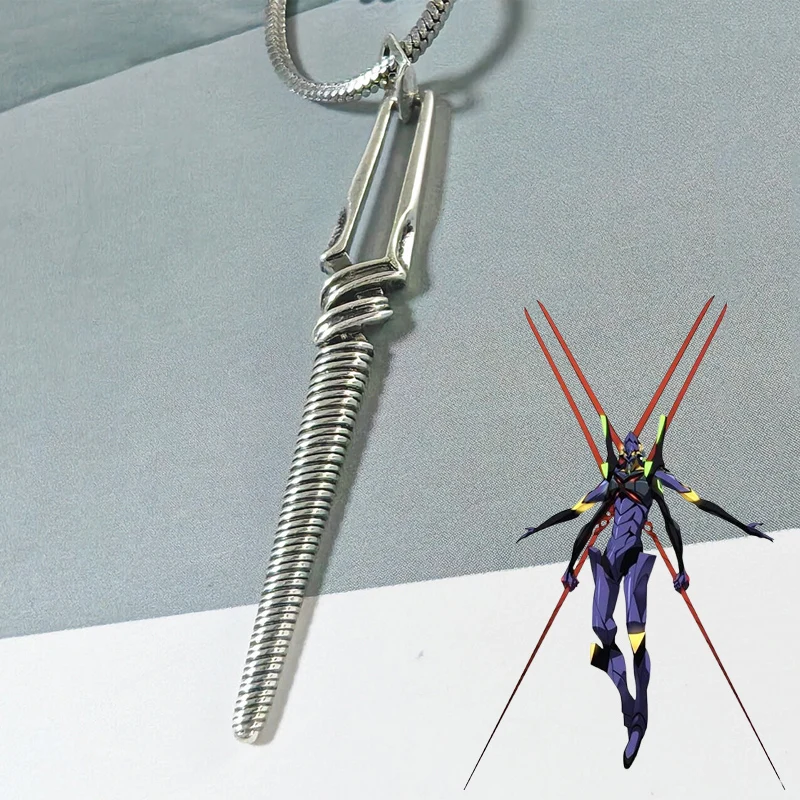Металлическое ожерелье EVANGELION Spear of Longinus, винтажное ожерелье из ЭВА в стиле аниме, ожерелья для косплея для женщин и мужчин, колье, ювелирные аксессуары