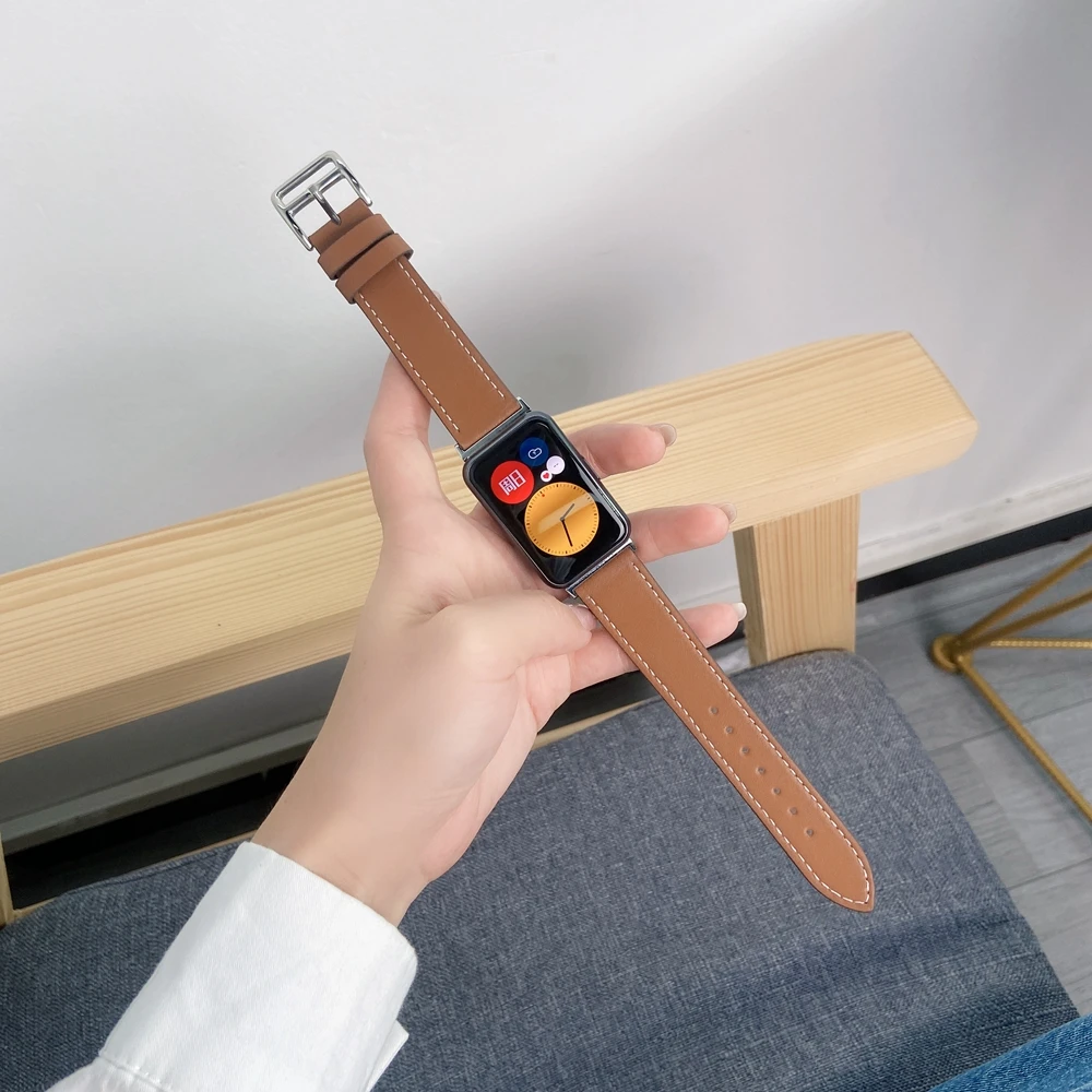 Alta qualidade pulseira de couro para huawei relógio ajuste nova alça barcelet loop huawei relógio inteligente ajuste banda substituição