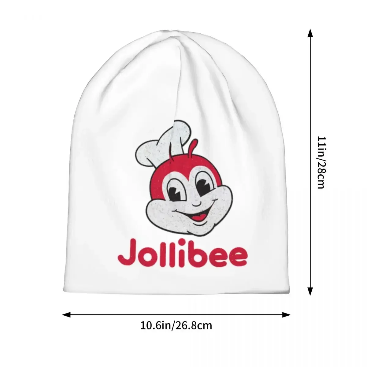 Defunct Jollibee Burger Restaurant Mascot Bee And Logo Warm Knitted Cap Bonnet Hat Autumn Winter Outdoor Beanies Hats for Unisex