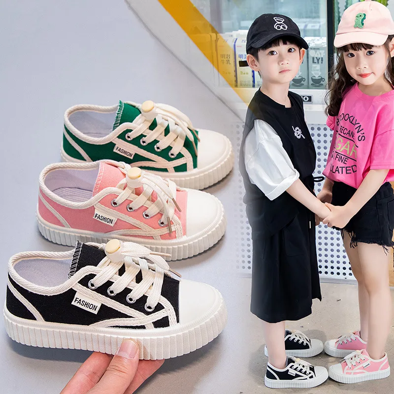 Fashion Girls Children Canvas Shoes Spring & Summer Breathable Boy Kids Sneakers Sports Casual Size 26-37