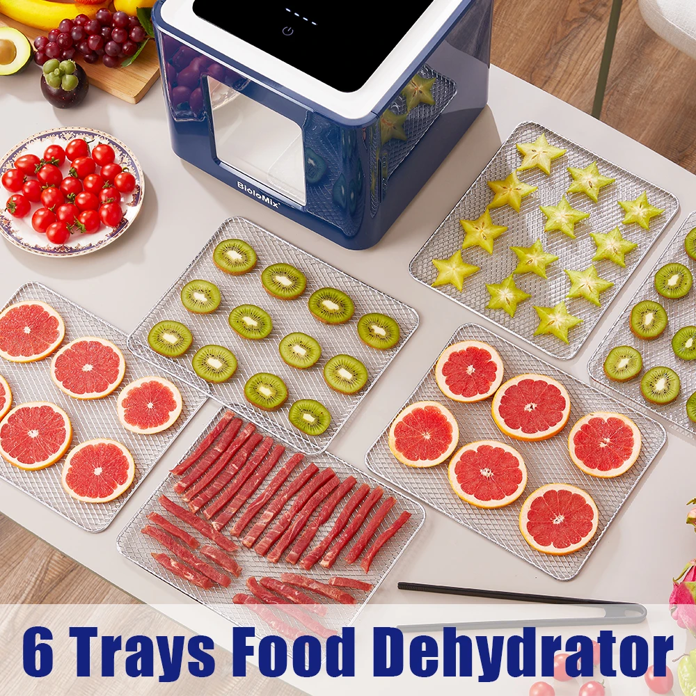 Digital Temperature and Time,Dryer for Fruit Vegetable Meat Beef Jerky 6 Trays Food Dehydrator with LED Touch Control