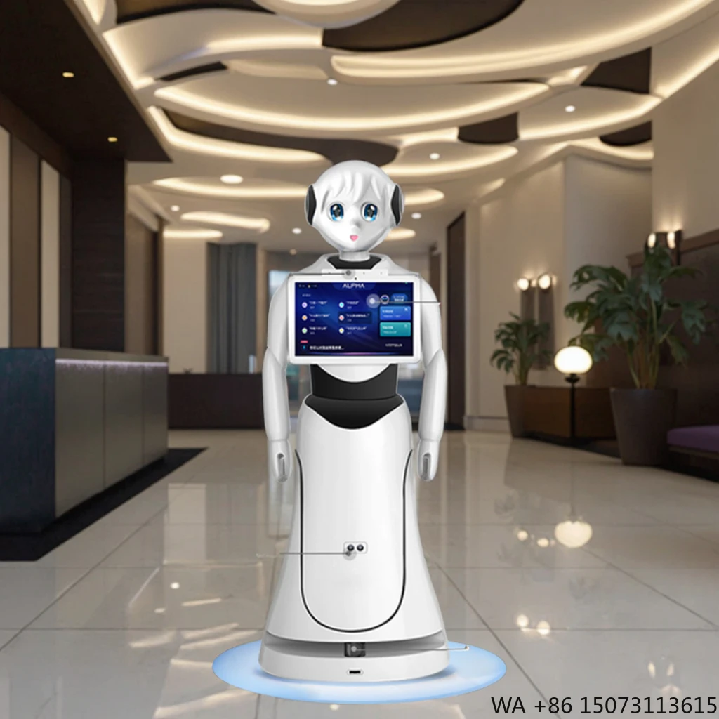 Moderner Geschäfts-Lobby-Hotel-Empfangsroboter mit Mehrsprachiger Unterstützung, Automatischer Hindernisvermeidung, LiDAR-Navigation und App