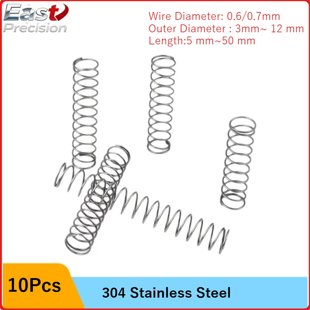 10PCS Compression Springs Wire Diameter 0.6mm/0.7mm product photo