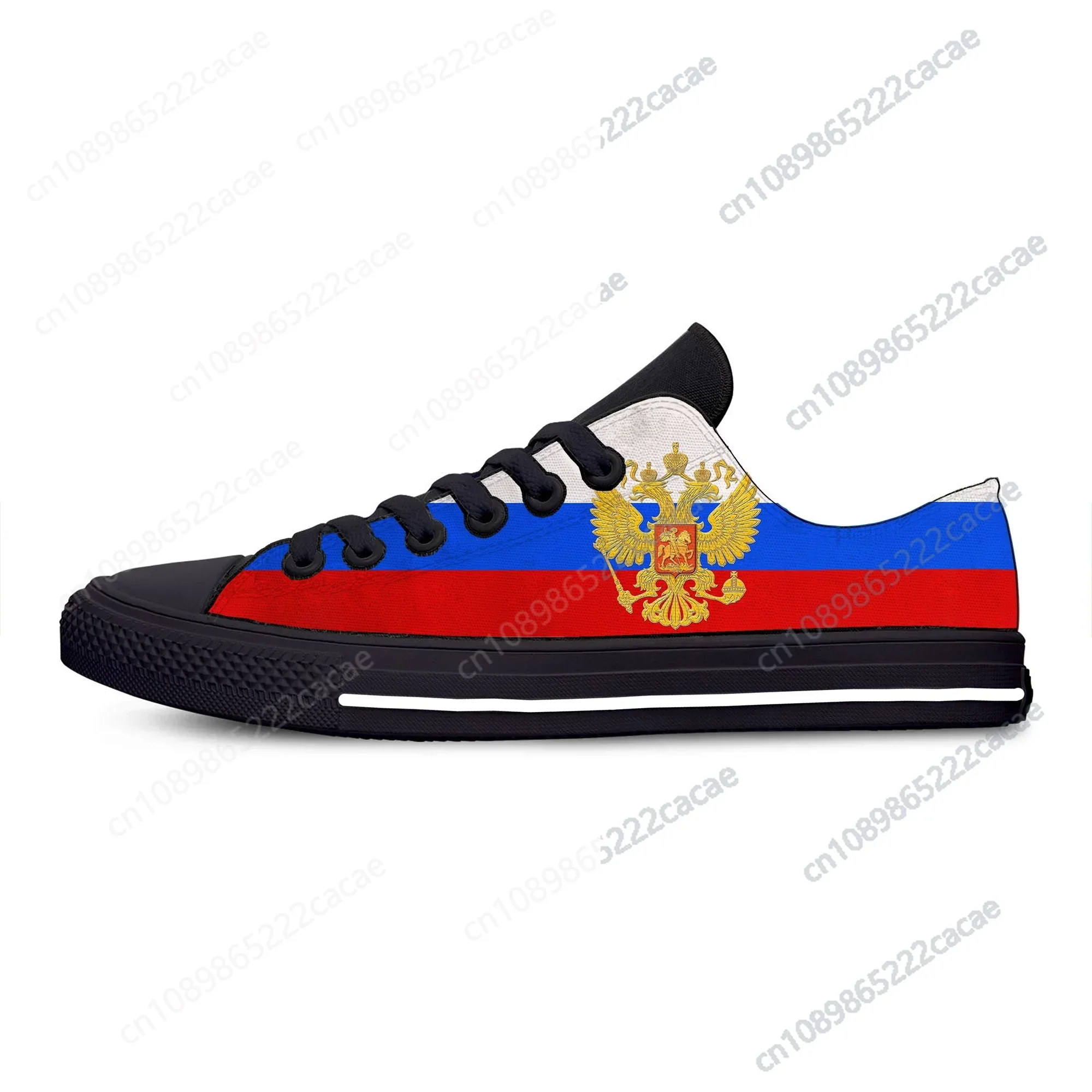 

Russian Russia Flag Patriotic Pride Fashion Funny Casual Cloth Shoes Low Top Lightweight Breathable 3D Print Men Women Sneakers