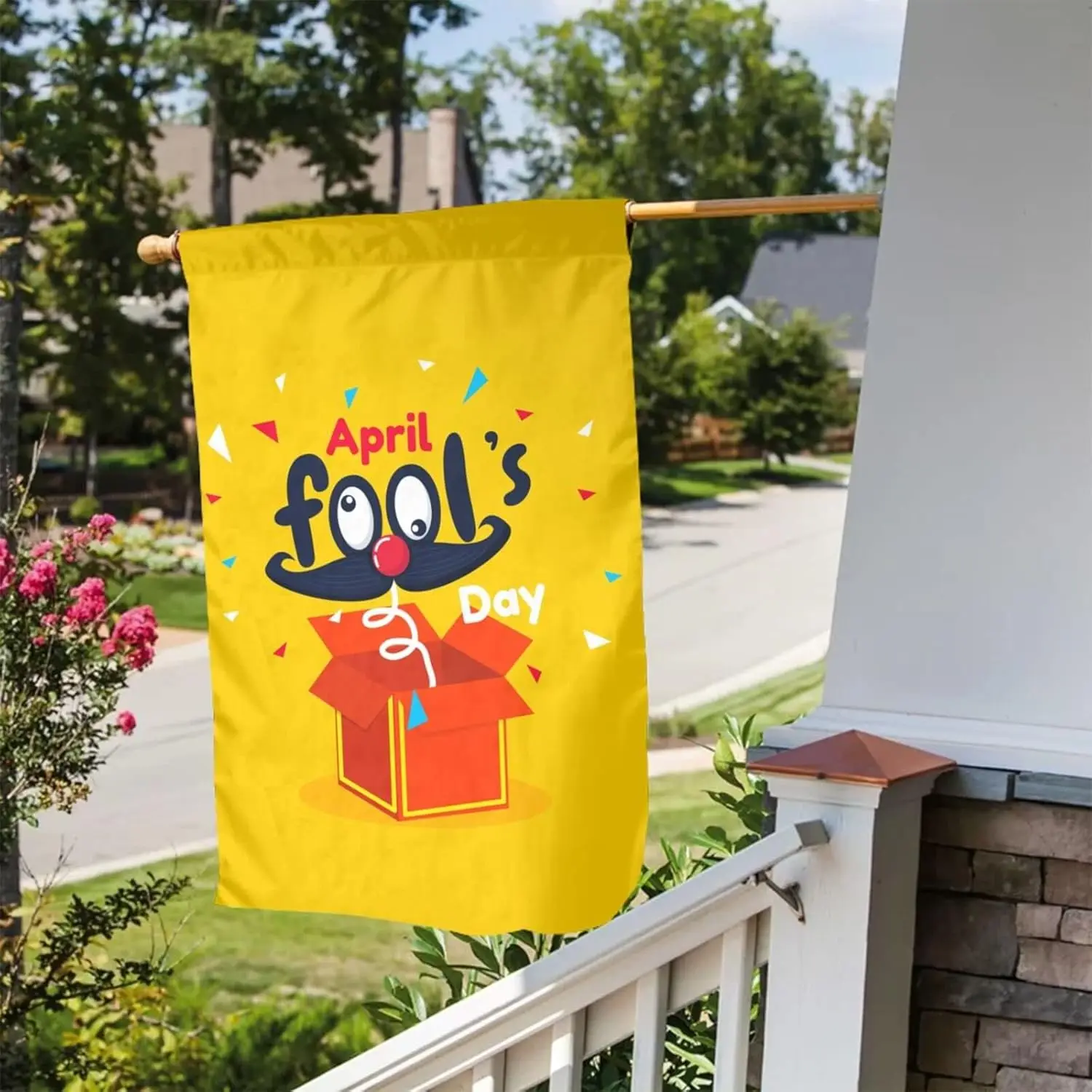 LXWGH Happy April Fools' Day Funny Pattern Flag 12x18in Garden Flags Outdoor Welcome Sign Holiday Party Yard House Decor IIX WZZ