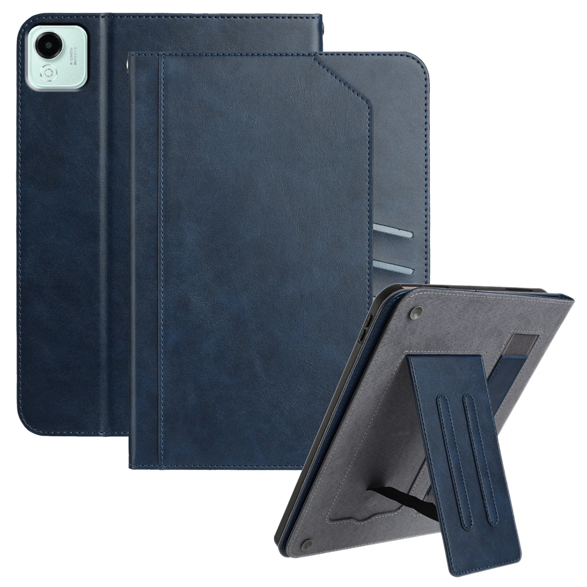 

Для Honor Pad X9 Pro / X9a Чехол-подставка для планшета с автоматическим пробуждением / сна из искусственной кожи с кошельком / ремешком на руку - синий