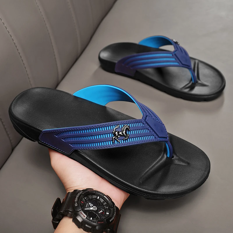 

Мужские шлепанцы, летние уличные тапочки, популярные нескользящие спортивные пляжные сандалии для мужчин