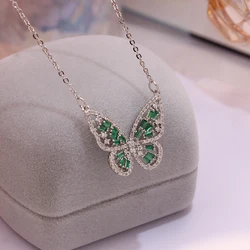 New Sight New Accessories Crystal Butterfly Chain Necklaces for Women Elegant Insect Chain Pendant Necklaces