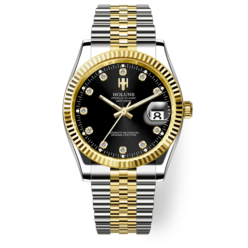 Business Casual Automatic Mechanical Watch man mechanical watch calendar mechanical watch waterproof watch gold watch