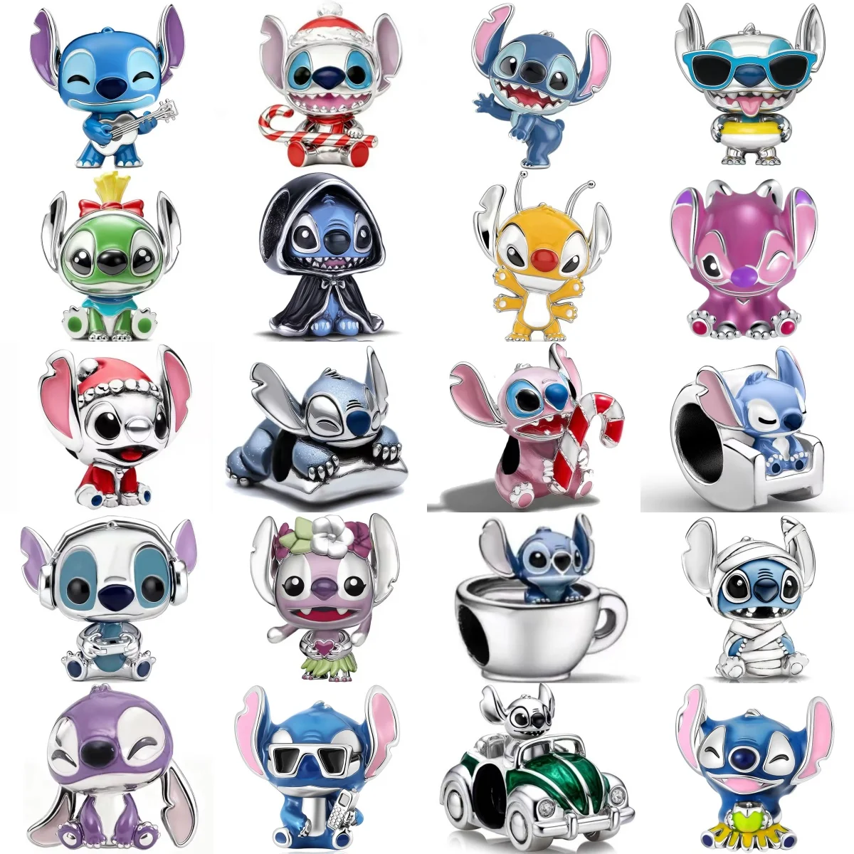 

Hot Selling 925 Silver Anime Cute And Funny Stitch Charm Beads Compatible With DIY Original Women's Bracelets, Jewelry Gifts