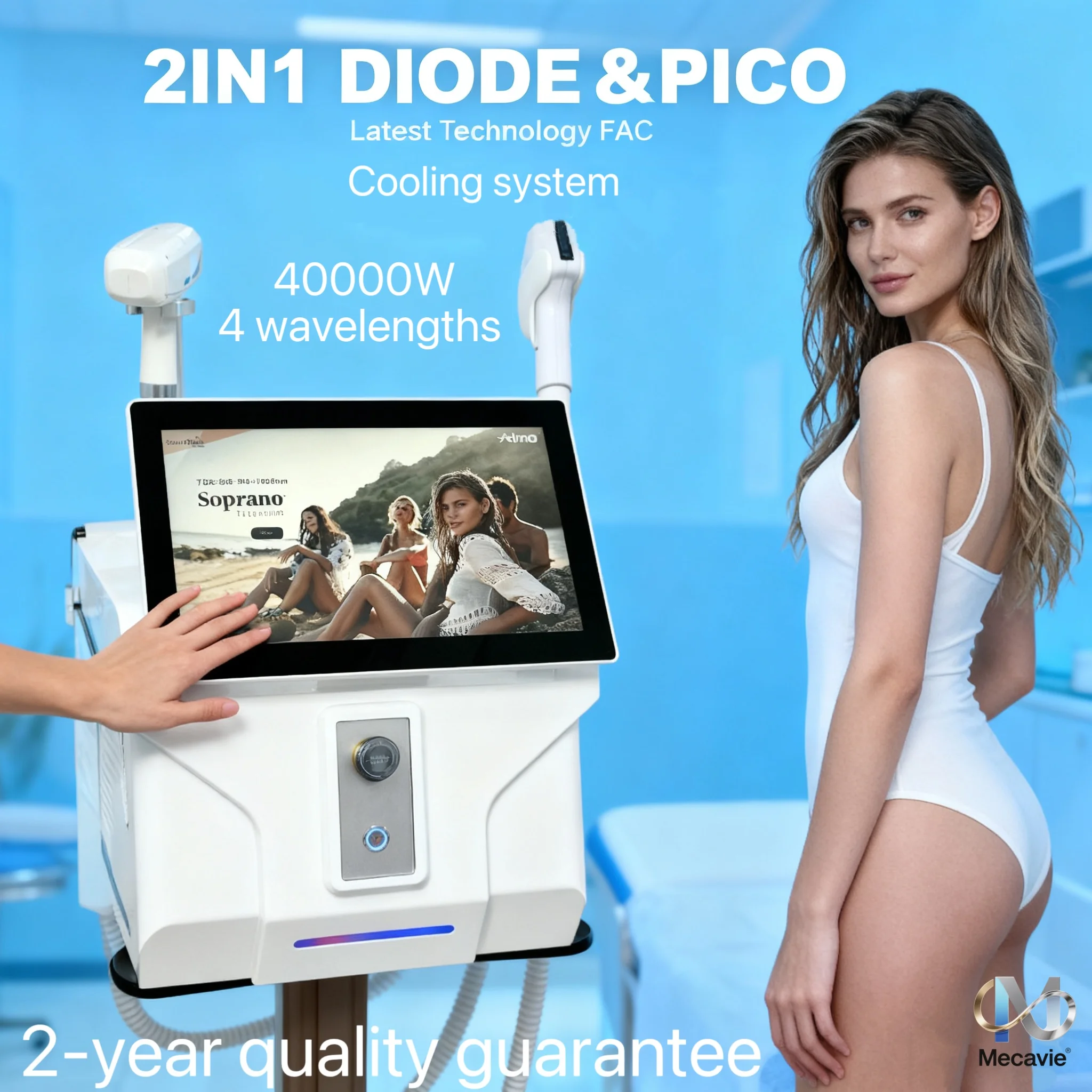 

Лазерный аппарат для удаления волос 2026 Diode Laser Ice для салонов красоты, 2-в-1: Q-Switch Nd:YAG и пикосекундный лазер для удаления татуировок и пигментации, включая хлоазму