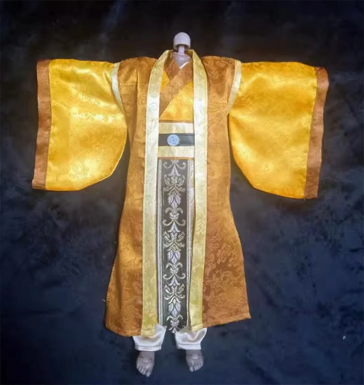 Three Kingdoms Dress Shirt Robe Ancient Soldier 1/6 Long  Coat Clothes    Man Suit Set For 12