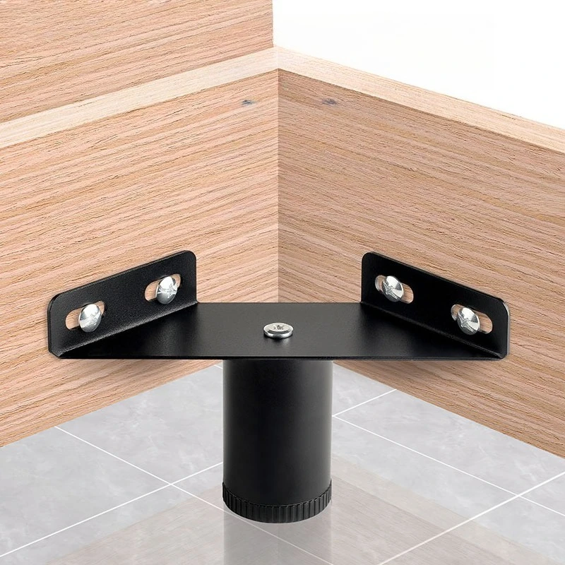 Reinforced Adjustable Metal Furniture Support Legs Bed Sofa Cabinet Feet with Mounting Bracket Load-bearing Furniture Hardware