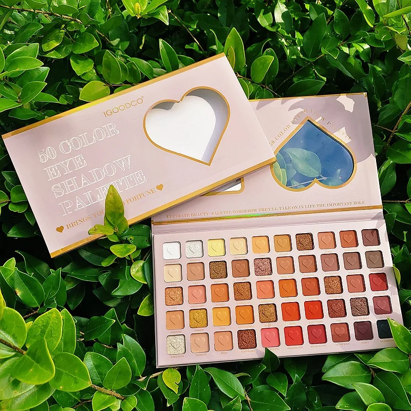 Love Pattern Matte Eyeshadow Palette, 50 cores, brilho, blush, sombra de olho, pigmentos, brilho, beleza compõem os olhos, Face Show