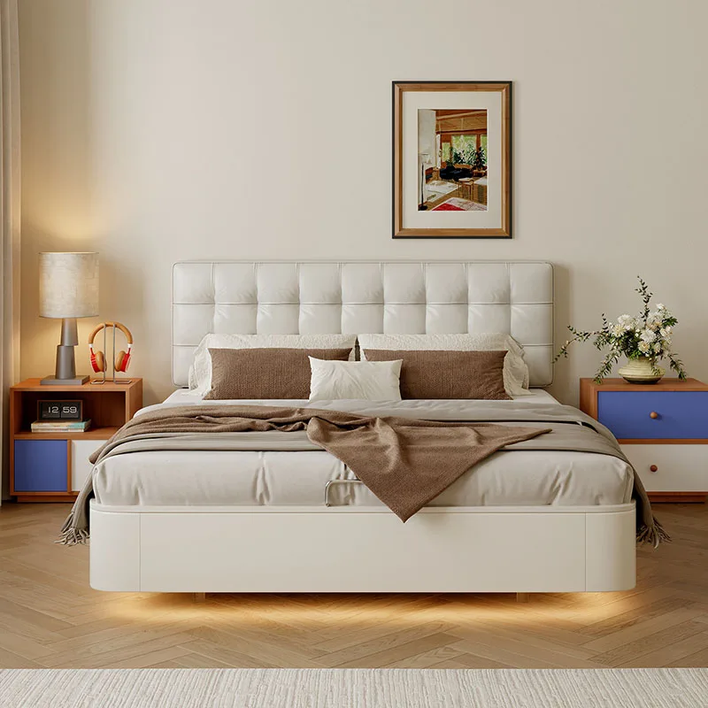 Frame Double Bed Queen Modern European Floating Beauty Safe Sleeping Bed Princess Beauty Letto Matrimoniale Trendy Furniture