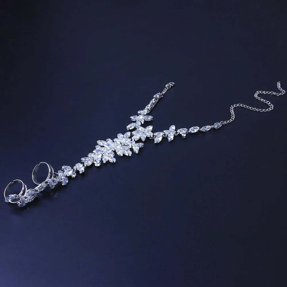 Cross-border jewelry, rhombus zircon diamond-set finger bracelet, personalized versatile hand chain Bracelet