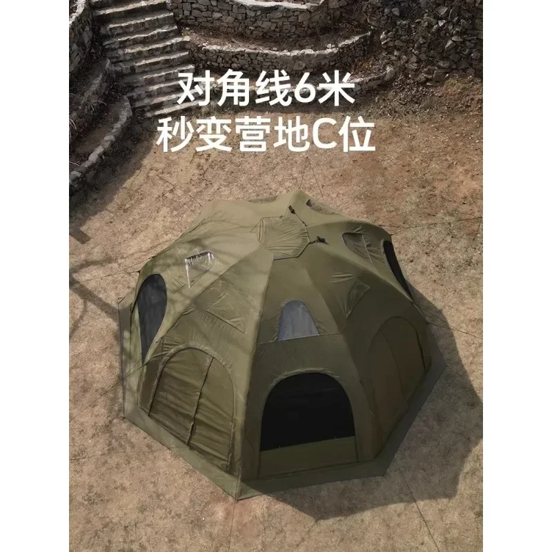 Spherical inflatable tent camping hard core large space heightening enlarged durable overnight tent