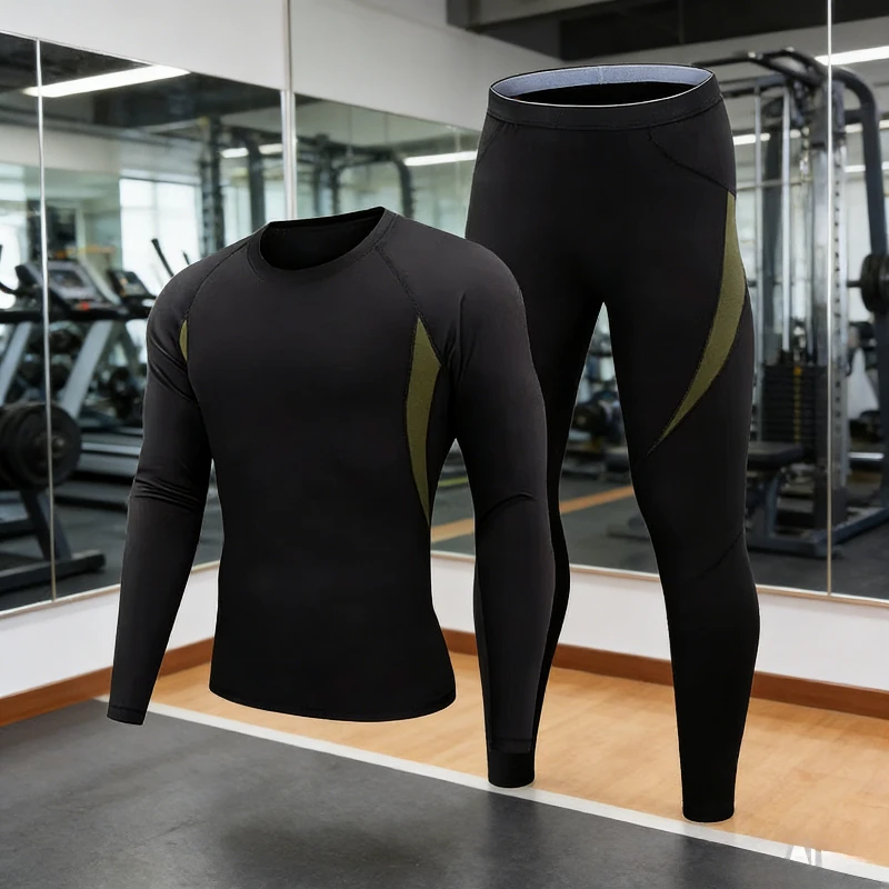 

2026 Quick-Dry Men's Fleece-Lined Thermal Underwear Set - Outdoor Mountaineering Special, Fitness Sports Cold-Proof Base Layer