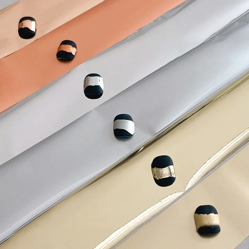 Mirror Gold Nail Art Sticker DIY Nail Transfer Paper Retro Matte Silver Manicure Accessories For Women Girls,DIY Decorative Tool