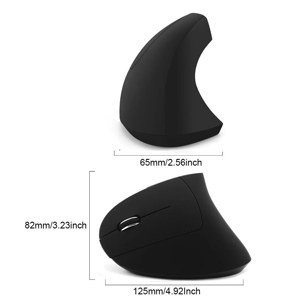 Vertical Ergonomic Mouse Wireless Left Handed Rechargeable Optical USB Computer Mause 2.4Ghz 6 Button LED 3D PC Mice For Laptop