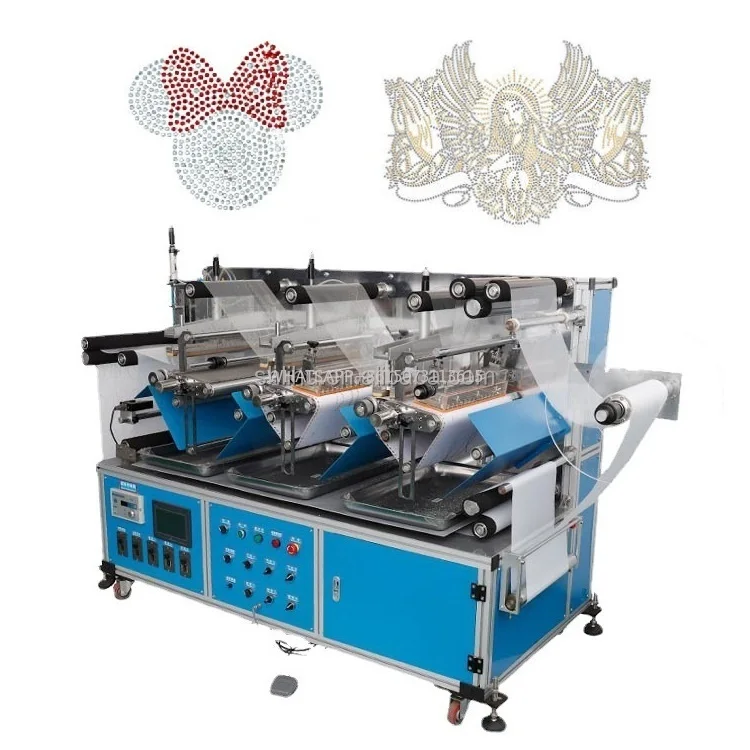 1 2 3 4 colori CNC completamente automatico motivo strass macchina per la produzione di strass spazzolatura macchina per fogli di trasferimento
