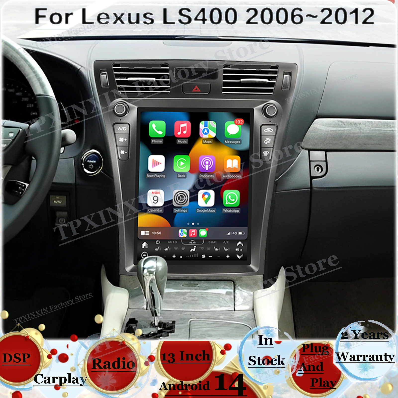 

13 Inch Android Multimedia For Lexus LS400 2006~2012 GPS Navigation Car Accessories Radio With BT5.0 Stereo Receiver Head Unit