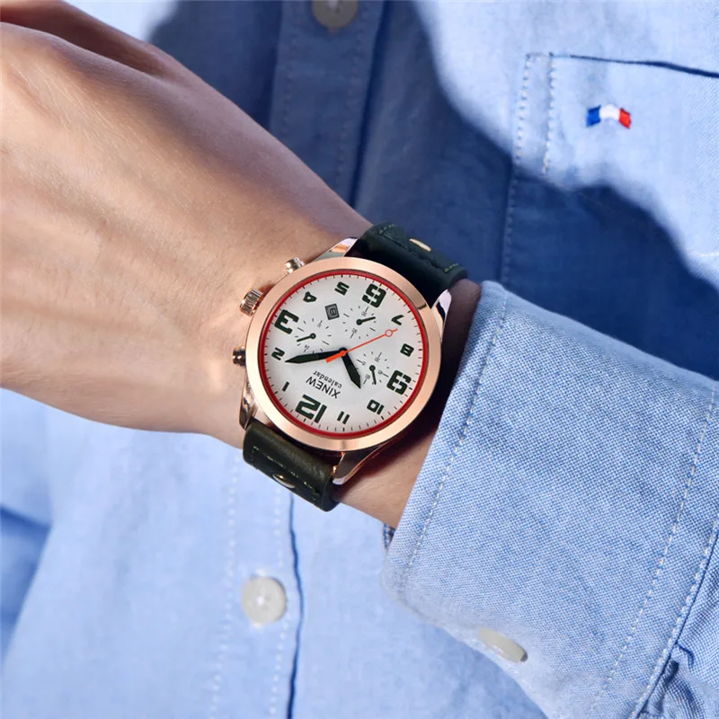 Reloj Hombre XINEW Brand Boys Watches Men Student Casual Nylon Band Date Gifts Quartz Watch Black Relogio Masculino Montre Homme