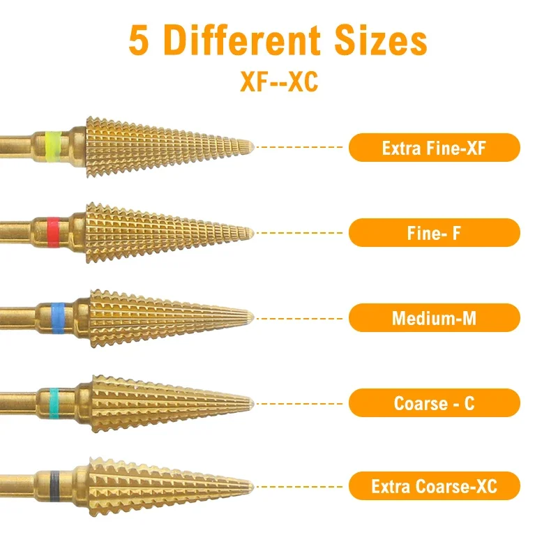 16mm Extra Long Triangle Cone Nail Drill Bits Tungsten Steel Carbide Milling Cutter Gel Remover Grinding Manicure Tool 3/32\