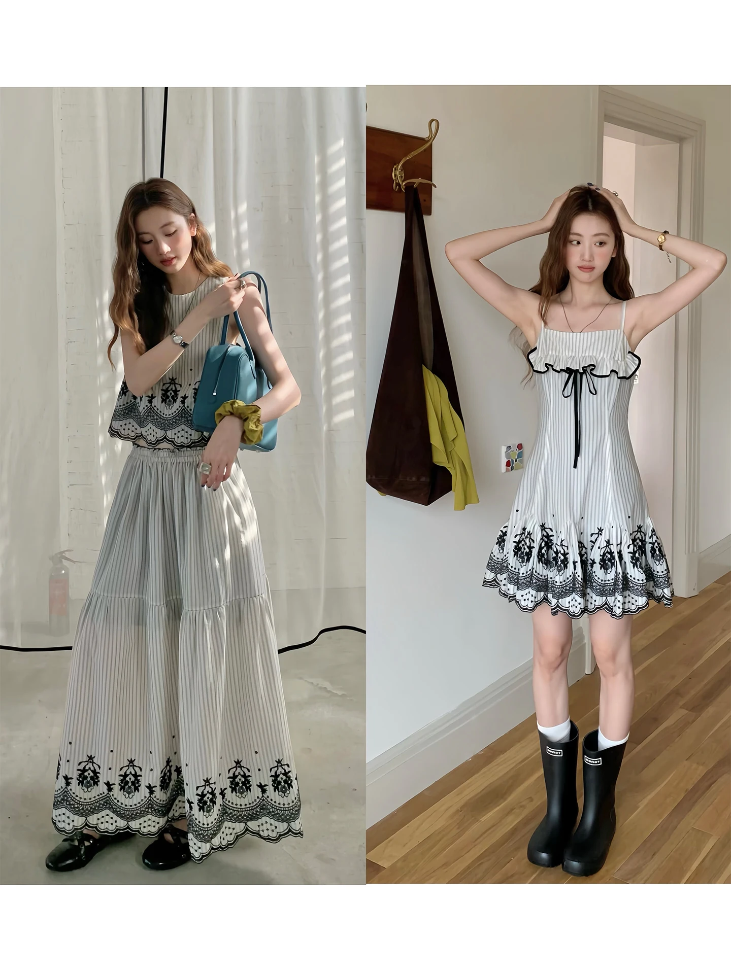 

Летний повседневный комплект Soolrok: лазерный топ с вырезами и длинные брюки, дышащий материал