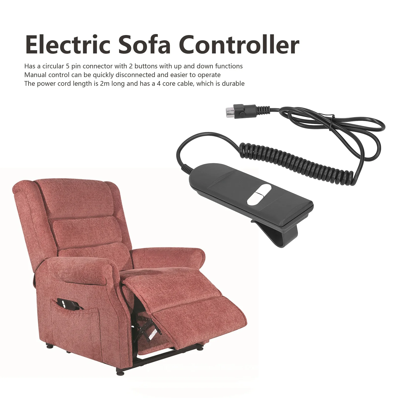 Electric Sofa Controller Recliner  Electric Bed Accessories 5 Pin Double Button Lift Chair Control  Recliner view 3